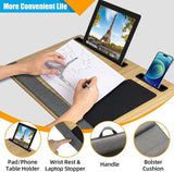 CARLA HOME Oversized Portable Lap Desk with Cushion,Mouse Pad, Tablet and Phone Holder which Fits Up LSB-36162