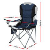 Weisshorn Camping Folding Chair Portable Outdoor Hiking Fishing Picnic Navy 2pcs CAMP-B-C-61-NA-FC2