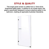 800 x 2000mm Frameless 10mm Safety Glass Shower Screen V63-828941