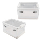 Clear Storage Box Foldable Stackable 3 Sides Opening Transparent Organizer Bin with Wheels for Books V1294-YM0901-3116230012812