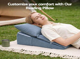 Giselle Reading Pillow Sitting In Bed, No-Sag 25D Foam Base, Modular Backrest With Dual Pockets PILLOW-READ-CORD-BL