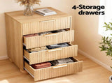 Artiss Queen Bed Frame and 2 Chest of Drawers Set, Boucle Upholstery Platform Bed BFRAME-G-DUNE-CDR-03-4DX2