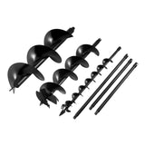 Giantz Post Hole Digger Auger Drill Bit Set 100mm 200mm 300mm Carbon Steel Black DI-AUG-BLD-N-KIT