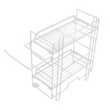 Toilet Storage Shelves Iron Wall Mounted 2 Layers Foldable Grid Home Decoration with Hooks for V1294-YM0716-3112220053011