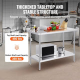 24 x 48 x 36 Inch Stainless Steel Work Table, Commercial Food Prep Worktable Heavy Duty Prep V952-CFBXGGZTLCWJ4SWV4V0