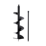 Giantz Post Hole Digger Auger Drill Bit 300mm with 80cm Extension Shaft Black DI-AUG300-N-1M-BLD