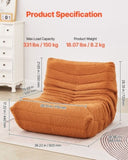 VEVOR L-Shaped Bean Bag Chair with Soft Armrests and Storage Pocket Brown V952-LXDDY3034INCT6NKCV0