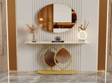 Noble and Elegant Sintered Stone Console Table Hallway Table with Strong Metal Frame V767-JJ-XZ837-XNE