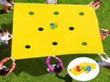 Hole Tarp Team Building Exercise Activities Games Teamwork Group Learning Fun Playing Yellow V1259-DP01-A-5498