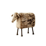 Rustic Sheep Decorative Figurine, Antique Wood-Grain Resin Sheep Sculpture with Metal Legs, V1366-AZ2-W-24900