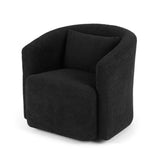 Artiss Round Swivel Armchair Sherpa Fleece Black UPHO-B-ARM10-SWL-BK