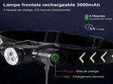 H330 Headlamp, 1500 Lumens Rechargeable LED Headlamp, Ip66 Waterproof Head Torch, 5 Lighting Modes V1188-MS-227-1634