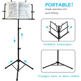 CAAdjustable Music Stand, Portable Foldable Metal Stand with Carrying Bag, Lightweight for Storage V1237-ZY-203-4163