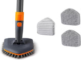 3-in-1 Extendable Cleaning System with Rotatable Head, Stiff Bristle Brush, Microfiber Pad, and V1107-CS-CBYSS
