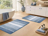 Bathroom Rugs,Ultra Soft Absorbent Bath Mat,Beige Non-Slip TPR Backing Stays in Place, Machine V1107-113-76917-BLU4