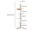Pawz Cat Tree Tower Scratching Post Scratcher 230-275cm PT1269-BG