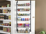 CARLA HOME 6-Tier Over the Door Organizer Heavy-Duty Metal Pantry Rack with Hanging Baskets for Home LSB-36340