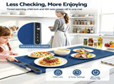Devanti Food Warming Mat 80cm Electric Food Warmer Roll Up Buffet Tray Blue FWM-8D-BL