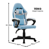 Sarantino Antre Kids Study Gaming Chair in Black and White Office Adjustable Height Chair CH-MLM-691-BUWH