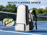 Everfit Tennis Racket Bag Foldable Backpack Racket Pocket Shoe Compartment TRB-A-BAG-WH