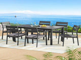 Gardeon Outdoor Dining Set 7 Piece Aluminum Table Chairs Setting Black FF-DINING-7CL-BK-AB