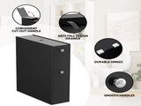 Artiss Bathroom Storage Cabinet Toilet Slim Tissue Box Caddy Holder Side Wooden Black FURNI-G-TIS382-BK