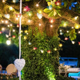 50 Rainbow 3D Hollowed Rattan Heart-Shaped 5M LONG String Fairy Lights, Battery Indoor & V382-RBWHRTRATTBATT50