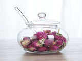 Large Transparent Glass Spice Jars with Lid and Spoon, 350ml Round Kitchen Storage Containers for V1370-AZ4-19617