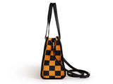 Yellow and black checkered tote bag Go shopping/to work/on a trip, wear it in different styles V1106-HEBB-002