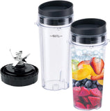 Replacement Parts for Nutri Ninja, 6Fin Blender Male Blade and cups Set for Blender BL660 BL770 V1258-DP02-C-1063