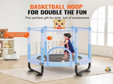 60" Kids Trampoline, 5FT Indoor Outdoor Trampoline, Mini Toddler Recreational Trampolinewith Safety V952-DWYXBC60YCDW6KFK8V0