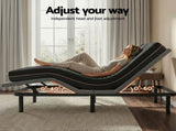 Artiss Double size bed frame with Giselle Bedding Double Mattress, adjustable bed Base Combo for EAB-8183-SHADOW-18-D