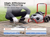 Drain Cleaner 22m x 9.5mm, Sewer Snake Auger Manual Feed on Wheels, Portable Drain Cleaning V952-GDSTJLSGTSSD3Q964001V3
