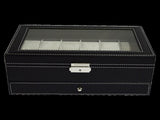 12 Grids Watch Display Case Leather jewellery Storage Box Organiser Lock Key V63-823711