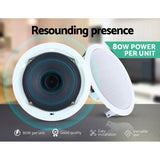 Giantz 6 Inch Ceiling Speakers In Wall Speaker Home Audio Stereos Tweeter 4pcs SPK-CEILING-MSR127X2