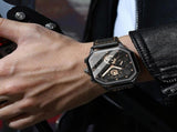 Waterproof Luminous Square Quartz Watch In Rose Gold And Black PRL-7096343060DBT