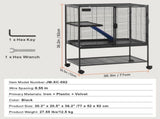 36" Metal Small Animal Cage 2-Tier Rolling Ferret Cage with Tray A Ramp V952-JSXDL322233IWSCUUV0
