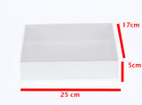 50 Pack of White Card Box - Clear Slide On Lid - 17 x 25 x 5cm - Large Beauty Product Gift Giving V382-50WHITEHAMP17X25X5