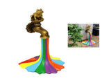 Frog Rainbow Faucet Ornament Resin Garden Decorative Animal Rainbow Tap Statue Craft for Outdoor V1294-YM0901-3111240165711