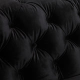 32 Seater Sofa Classic Button Tufted Lounge in Black Velvet Fabric with Metal Legs V43-SET-JAQS-3+2-BL