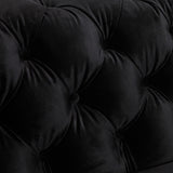 3+2 Seater Sofa Classic Button Tufted Lounge in Black Velvet Fabric with Metal Legs V43-SET-JAQS-3+2-BL