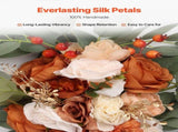 Orange Artificial Wedding Arch Flower Kit with Sheer Drapes - Floral Arrangements & V767-VVR-HLGMHTJ4JTCS7O0MFV0