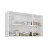 White Flat Pack DIY Steel Kitchen Wall Cabinet with 3 Doors 2 Shelves - Renova V1112-3500001960