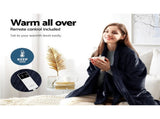 Giselle Bedding Heated Electric Throw Rug Fleece Sunggle Blanket Washable Charcoal EB-THROW-RUG-CHR