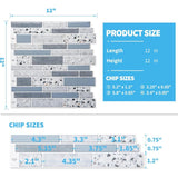 Self-Adhesive Wall Tiles Vinyl Kitchen Tile Marble Blue 10 Pieces V1188-CE-MO08029