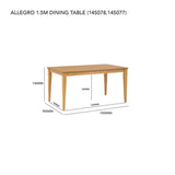 ALLEGRO Dining Table + 4x MESI Dining Chair + MESI Bench - 6 Piece Dining Set - Natural V656-145078-241342-244004