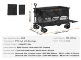 Foldable Double Decker Wagon, 400L Collapsible Wagon Cart with All-Terrain Wheels, Heavy Duty V952-ZDHYBXSSTCHSXALL9V0