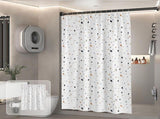 Waterproof Bathroom Shower Curtain with Sheer Window, 180x200cm Floral Pattern No Hook Installation, V1366-AZ2-W-14748