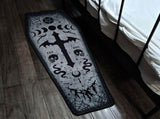 Halloween Coffin Rug - 4.3x1.6 Ft Goth Bath Mat, Non- Indoor Carpet for Living Room, Bedroom & V1366-AZ2-W-16569
