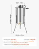 VEVOR Honey Extractor, 2 Frame Manual Honey Spinner with Transparent Lid, Stainless Steel Honeycomb V952-SDYMJJPBXG13SWI9S001V0